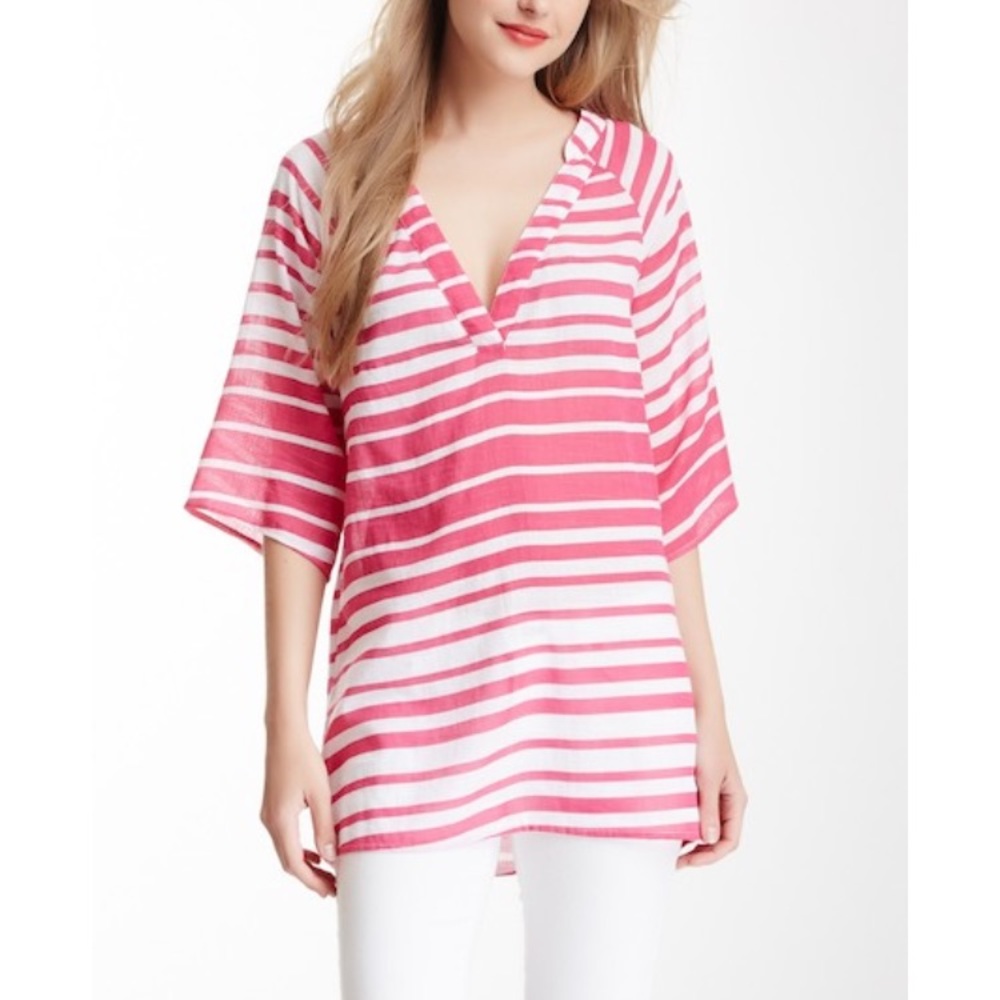 NWT Ella Moss Striped Tunic Caftan Coverup - M
